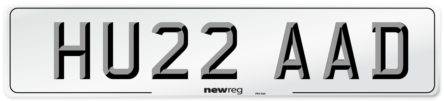 HU22 AAD Number Plate from New Reg